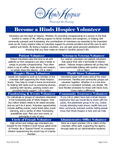 Become a Hinds Hospice Volunteer