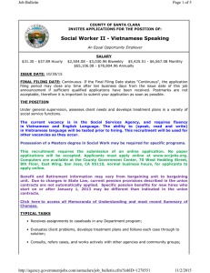 Social Worker II - Vietnamese Speaking Page 1 of 5 Job Bulletin