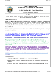 Social Worker II - Farsi Speaking Page 1 of 5 Job Bulletin