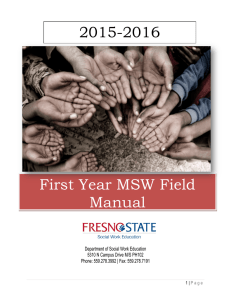 2015-2016 First Year MSW Field Manual