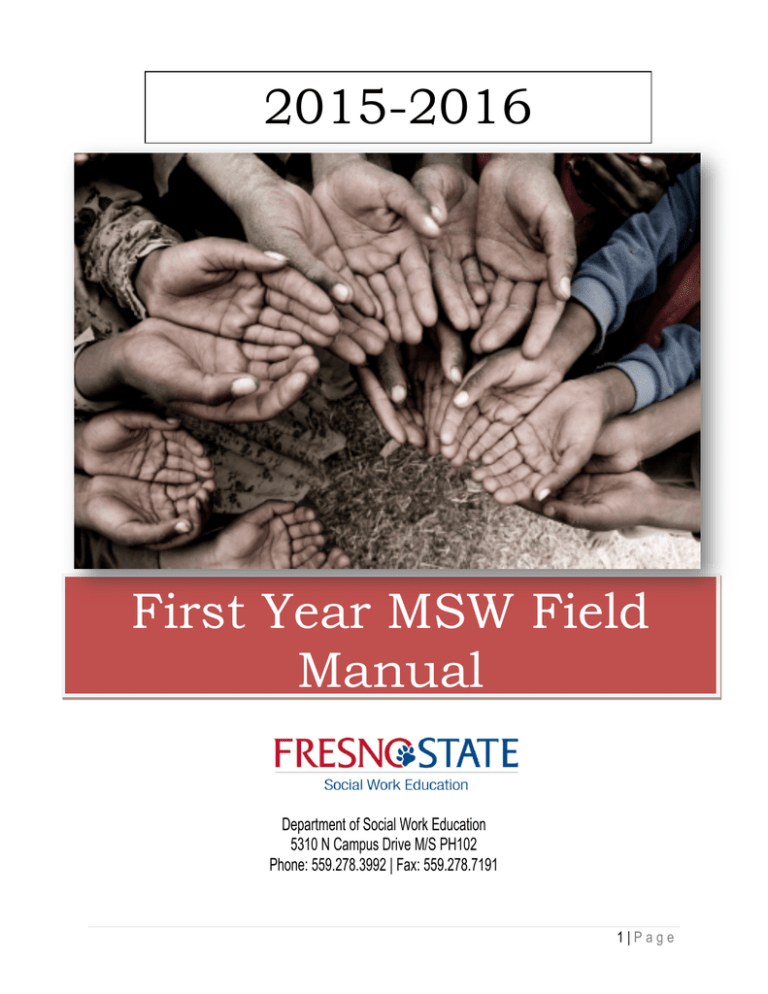 20152016 First Year MSW Field Manual