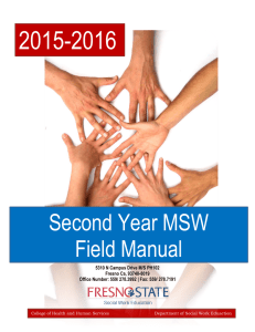 2015-2016 Second Year MSW Field Manual