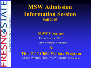 MSW Admission Information Session MSW Program &amp;