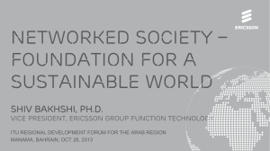 NETWORKED SOCIETY – FOUNDATION FOR A SUSTAINABLE WORLD Shiv bakhshi, Ph.D.