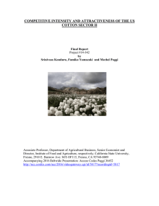 COMPETITIVE INTENSITY AND ATTRACTIVENESS OF THE US COTTON SECTOR II