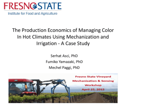 The Production Economics of Managing Color Irrigation - A Case Study