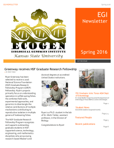 EGI Newsletter Spring 2016 Greenway receives NSF Graduate Research Fellowship