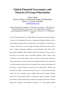 Global Financial Governance and Theories of Group Polarization Andrew Baker