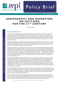 Polic y  Bri e f DEMOGRAPHY AND  MIGRATION: AN OUTLOOK