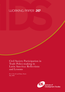 267 Civil Society Participation in Trade Policy-making in Latin America: Reflections