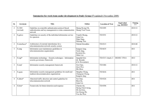 Summaries for work items under development in Study Group 17