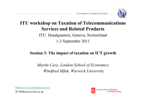ITU workshop on Taxation of Telecommunications Services and Related Products
