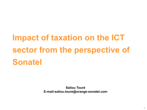 Impact of taxation on the ICT sector from the perspective of Sonatel