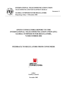 APOYO CONSULTORIA REPORT TO THE INTERNATIONAL TELECOMMUNICATION UNION (ITU)