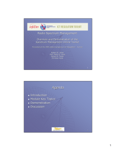 Radio Spectrum Management Overview and Demonstration of the Spectrum Management Online Toolkit