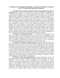 Contribution of the Communications Regulatory Authority of the Republic of... to the 7 Annual Global Symposium for Regulators