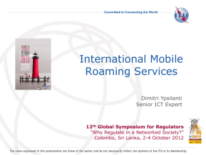 International Mobile Roaming Services  Dimitri Ypsilanti