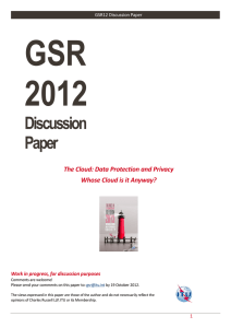 GSR 2012  Discussion