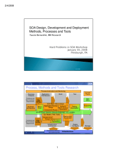 SOA Design, Development and Deployment Methods, Processes and Tools