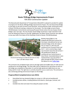 Route 79/Braga Bridge Improvements Project Fall 2015 Construction Update
