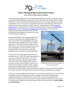 Route 79/Braga Bridge Improvements Project June 2015 Construction Update