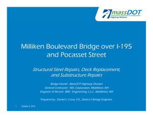 Milliken Boulevard Bridge over I-195 and Pocasset Street and Substructure Repairs