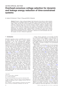 Overhead-conscious voltage selection for dynamic and leakage energy reduction of time-constrained systems