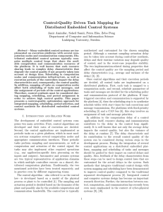 Control-Quality Driven Task Mapping for Distributed Embedded Control Systems