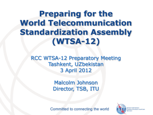 Preparing for the World Telecommunication Standardization Assembly (WTSA-12)