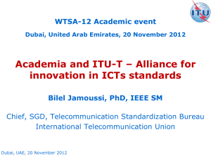 Academia and ITU-T – Alliance for innovation in ICTs standards