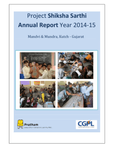 Shiksha Sarthi Annual Report Mandvi &amp; Mundra, Kutch - Gujarat