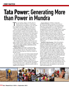 Tata Power: than Power in Mundra T CSR watCh