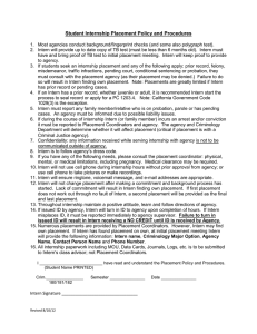 Student Internship Placement Policy and Procedures