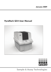 Sample &amp; Assay Technologies PyroMark Q24 User Manual January 2009