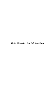 Tabu  Search:  A n   introduction