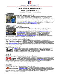 This Week‟s Newsmakers Top Story –March 25, 2011 March 18