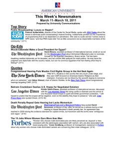 This Week’s Newsmakers Top Story –March 18, 2011 March 11
