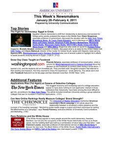 This Week’s Newsmakers Top Stories –February 4, 2011 January 28