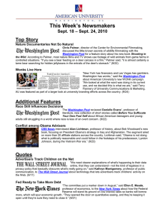 This Week’s Newsmakers Top Story – Sept. 24, 2010 Sept. 18