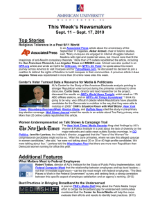 This Week’s Newsmakers Top Stories – Sept. 17, 2010 Sept. 11