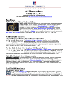 AU Newsmakers Top Story January 20-27, 2012