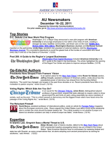 AU Newsmakers Top Stories –22, 2011
