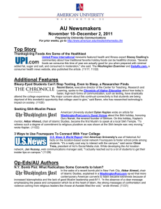 AU Newsmakers Top Story –December 2, 2011