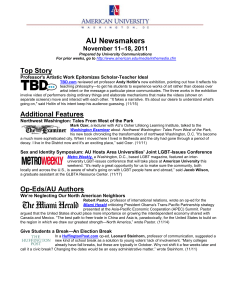 AU Newsmakers Top Story –18, 2011