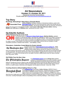 AU Newsmakers Top Story –October 28, 2011 October 21