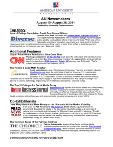AU Newsmakers Top Story –August 26, 2011 August 19
