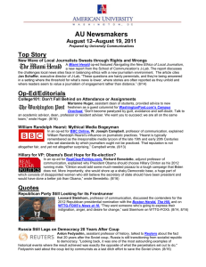 AU Newsmakers Top Story –August 19, 2011 August 12