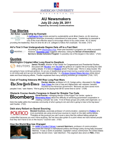 AU Newsmakers Top Stories –July 29, 2011 July 22