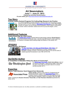 AU Newsmakers Top Story – June 21, 2013 June 7