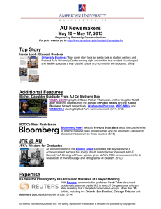 AU Newsmakers Top Story – May 17, 2013 May 10